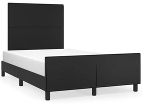 vidaXL Estrutura de cama sem castanho colchão 120x190cm couro do falso