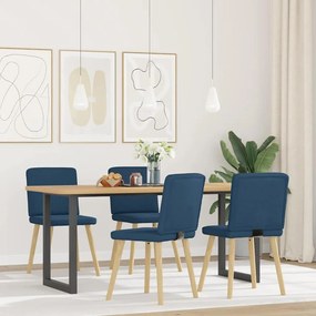 Cadeiras de jantar 4 pcs tecido azul