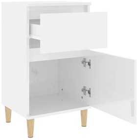 Mesa de cabeceira 40x35x70 cm branco brilhante