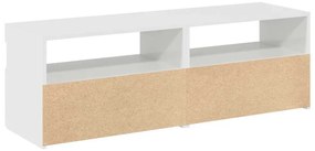 Móveis de TV com luzes LED 2 pcs 60x35x40 cm branco brilhante