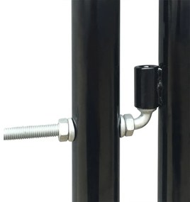 Portão de cerca com porta única 100x225 cm preto