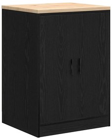 Armários de garagem 6 pcs derivados de madeira preto
