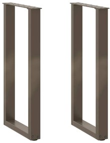 Pés de mesa de console em forma de U, 2 peças, aço natural, 38 x (72-7