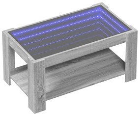 Mesa de centro c/ LEDs 93x53x45 cm madeira processada