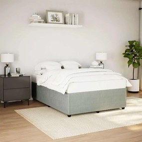 Estrutura de cama sem colchão 140x200 cm veludo cinzento-claro