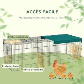 Recinto modular em aço com lona para coelhos, roedores e pequenos animais, para interior e exterior, 220 x 85 x 70 cm, verde