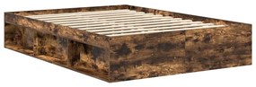 Estrutura de cama de casal 135x190 cm carvalho fumado