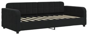 Sofá-cama com colchão 90x190 cm veludo preto