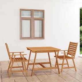 vidaXL 3 pcs conjunto de jantar para jardim madeira de acácia maciça