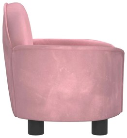 Cama para cães 66x40x45 cm veludo rosa