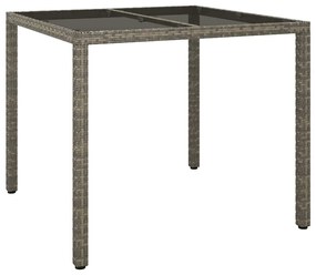 Mesa de Jantar Cinza 90x90x75 cm Vime Sintético
