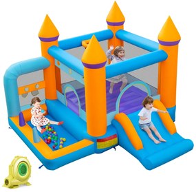 Castelo Insuflável para Crianças com ventilador piscina de bolas e Escorrega 337 x 325 x 256 cm