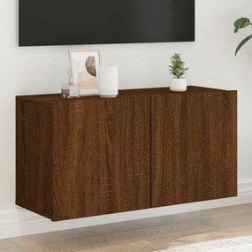 vidaXL Móvel de parede para TV 80x30x41 cm carvalho castanho
