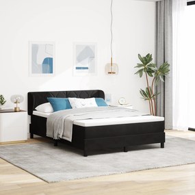 Cama Box Spring com Colchão vidaXL Preto 140x200 cm Veludo