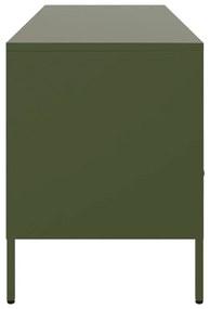 Móvel de TV 100,5x39x50,5 aço verde-azeitona