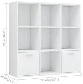 Estante 98x30x98 cm derivados de madeira branco brilhante