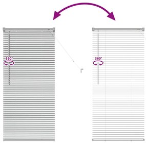 Persiana de Janela com cortinas Manual Prata 80 x 130 cm Alumínio