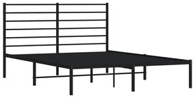 Estrutura de cama com cabeceira 140x190 cm metal preto