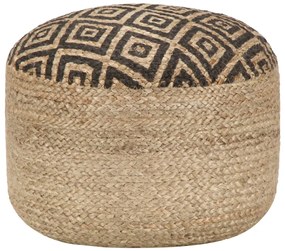 Pufe artesanal 45x30 cm juta preto