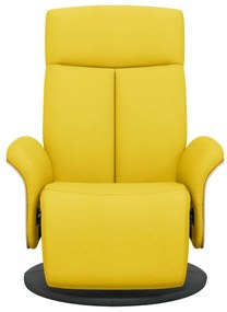 Cadeira reclinável com apoio de pés tecido amarelo-claro