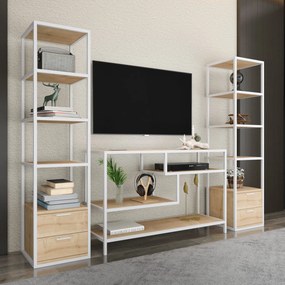 Unidade de TV Robbins – Branco Carvalho – 198 cm x 39 cm x 160 cm