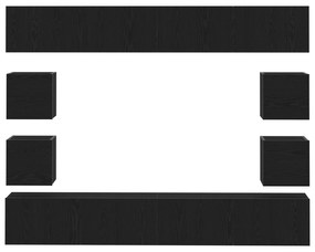 Conjunto de armários para TV vidaXL de 6 peças em carvalho preto monta