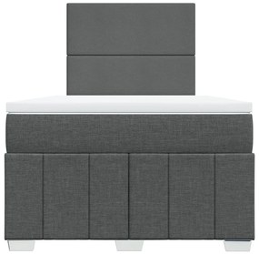 Cama boxspring com colchão 120x190 cm tecido cinzento-escuro