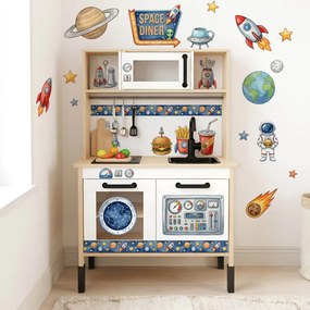 Conjunto de autocolantes para a cozinha IKEA DUKTIG - Space Dinner