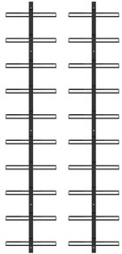 Garrafeiras de parede para 20 garrafas 2 pcs metal preto