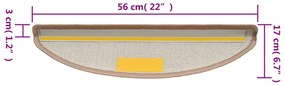Tapetes de escadas 10 pcs 56x17x3 cm castanho-claro