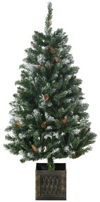 HOMCOM Árvore de Natal Artificial Nevada Altura 120 cm com 328 Ramos e Suporte Metálico Verde