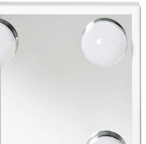Espelho de Maquilhagem Espelho de Mesa com 12 Luzes LED 3 Temperaturas