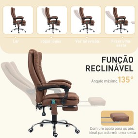 Vinsetto Cadeira de Massagem com 6 Pontos de Massagem Cadeira Giratóri