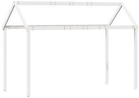 Cama alta com telhado 90x200 cm pinho maciço branco