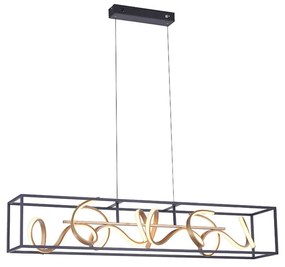 Candeeiro suspenso preto/ouro dimmer LED - KRISSCROSS Design