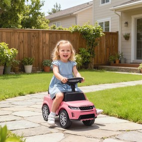 Carro Andador para Crianças  com Licença de Land Rover com Armazenamento Buzina Sons de Motor 65,5x28x42 cm Rosa