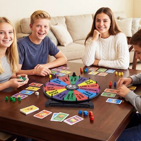 Roleta de Prémios de Mesa, 50 x 31,5 x 60,5 cm, Superfície Apagável com 14 Espaços, Multicolor