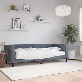 Sofá-cama com colchão 80x200 cm veludo cinzento-escuro