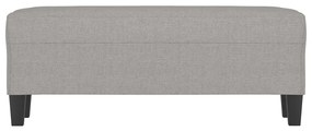 Banco 100x35x41 cm tecido cinza-claro