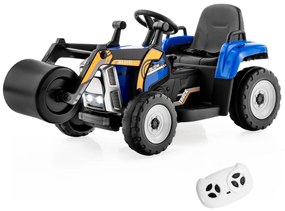 Trator elétrico para crianças com controle remoto Trator elétrico 2.4G 12V com bateria Luzes LED e música 125 x 50 x 52,5 cm Azul