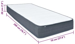Colchão p/ cama box spring 200x70x20 cm tecido