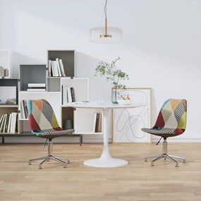 vidaXL Cadeiras de jantar giratórias 2 pcs retalhos de tecido