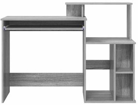 Mesa com Armazenamento Cinza Sonoma 120,5x44x88,5 cm Madeira Estrutura