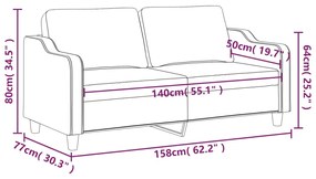 Sofá Bianca - De 2 Lugares - Em Tecido - Cor Creme - 158x77x80 cm - As