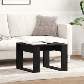 vidaXL Mesa Lateral de Carvalho Preto - 50x50x35 cm, Feita de Madeira Maciça