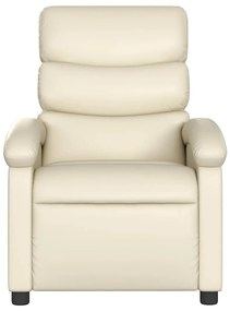 Poltrona reclinável couro artificial cor creme
