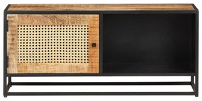 Móvel de TV 90x30x40 cm mangueira áspera maciça e palha natural