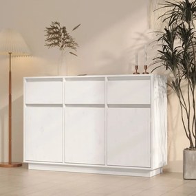 813815 vidaXL Aparador 110x34x75 cm madeira de pinho maciça branco