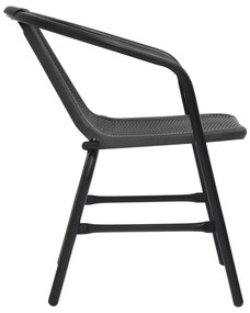 Cadeiras de jardim 6 pcs vime plástico e aço 110 kg