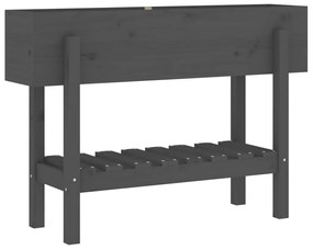 Canteiro elevado de jardim 101x30x69 cm pinho maciço cinzento